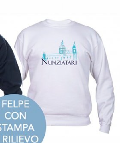Felpa con stampa a rilievo